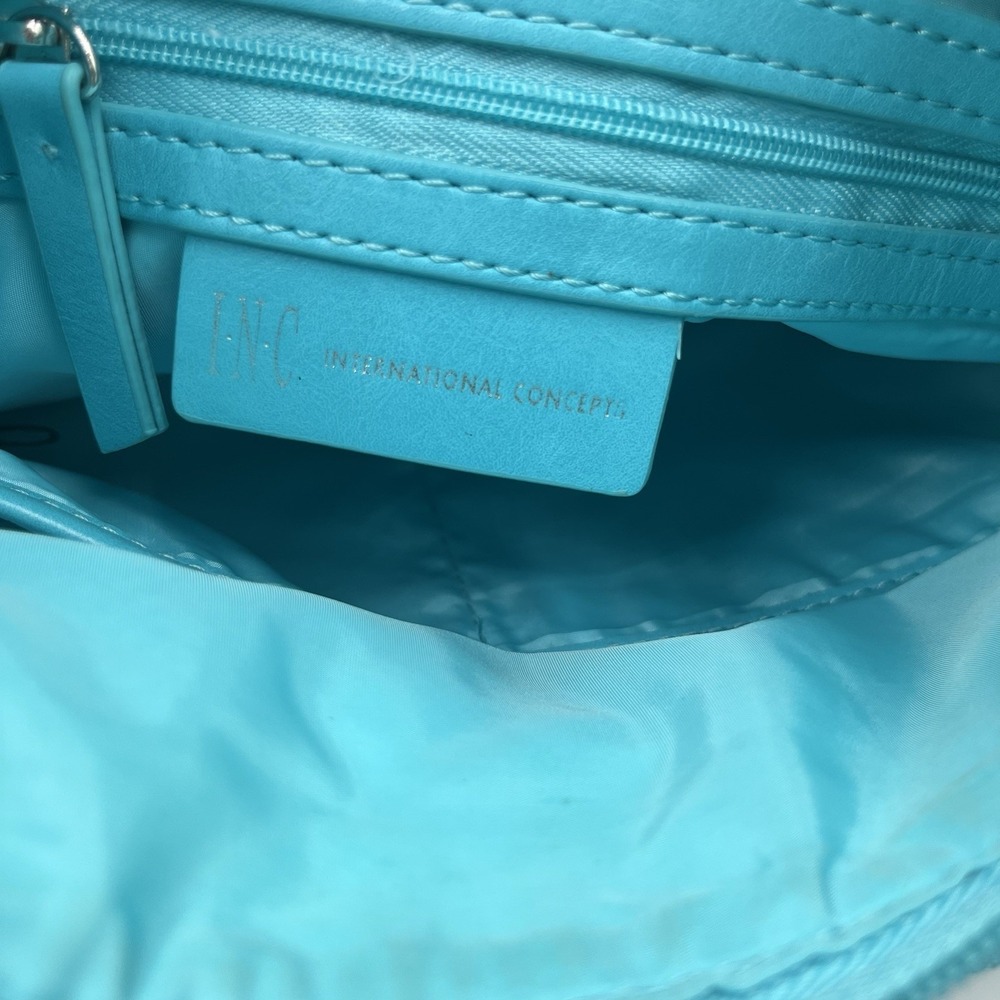 I.N.C. INTERNATIONAL CONCEPTS Margeauxx Quilted Crossbody Aqua Blue Summer Vacay - Picture 5 of 12